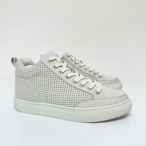 J/SLIDES Ludlow High Top Sneakers Perforated Nubuck Leather Gray Women's Size 7M
